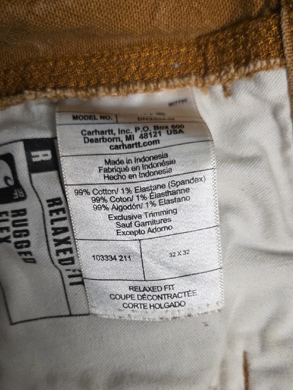 Carhartt Men’s Brown/Tan Cargo Work Pants - Picture 7 of 8